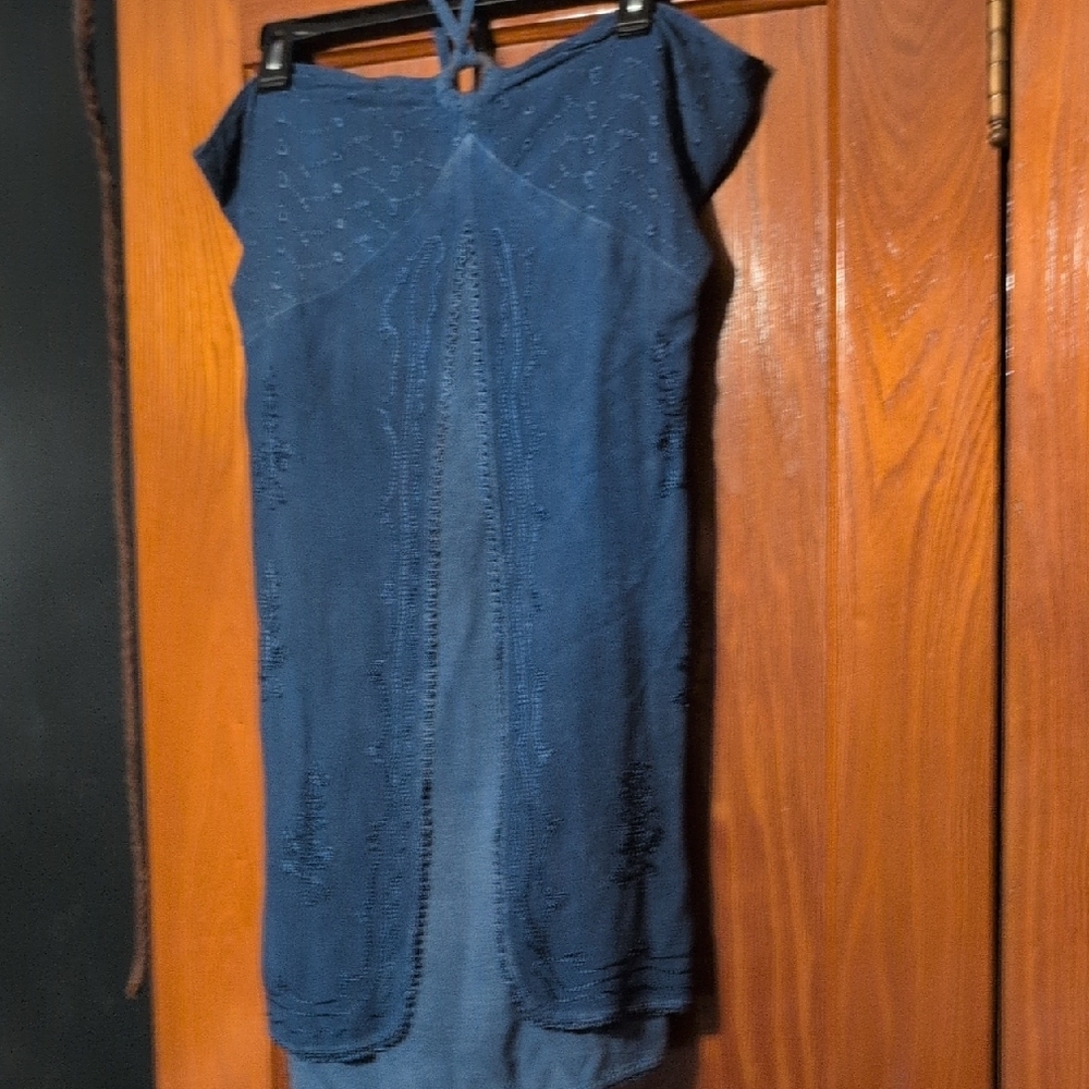 Elegant Halter Blue Dress